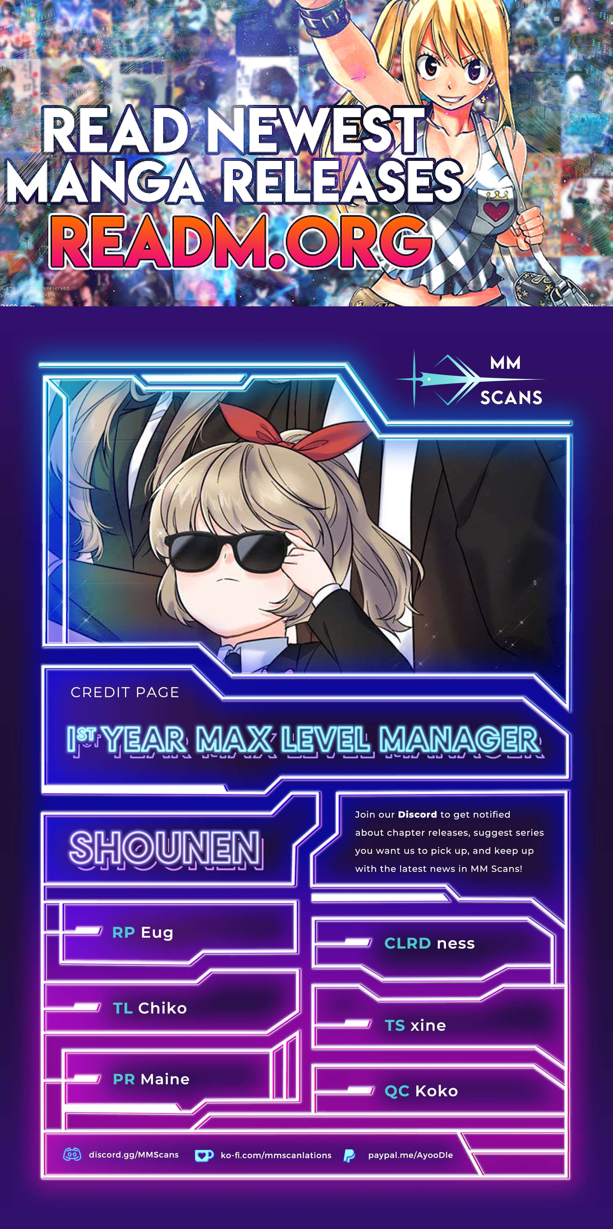 1st year Max Level Manager chapter 100 page 1