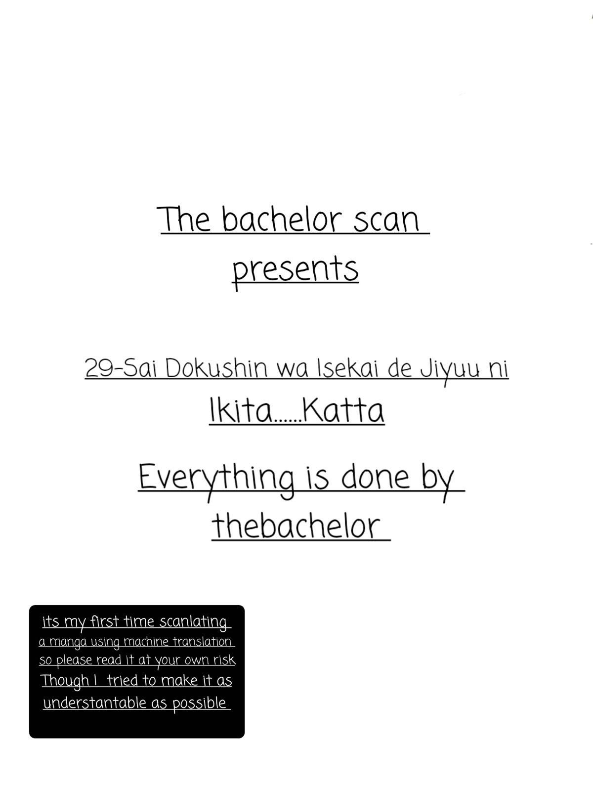 29-sai Dokushin wa Isekai de Jiyuu ni Ikita……katta chapter 27 page 1