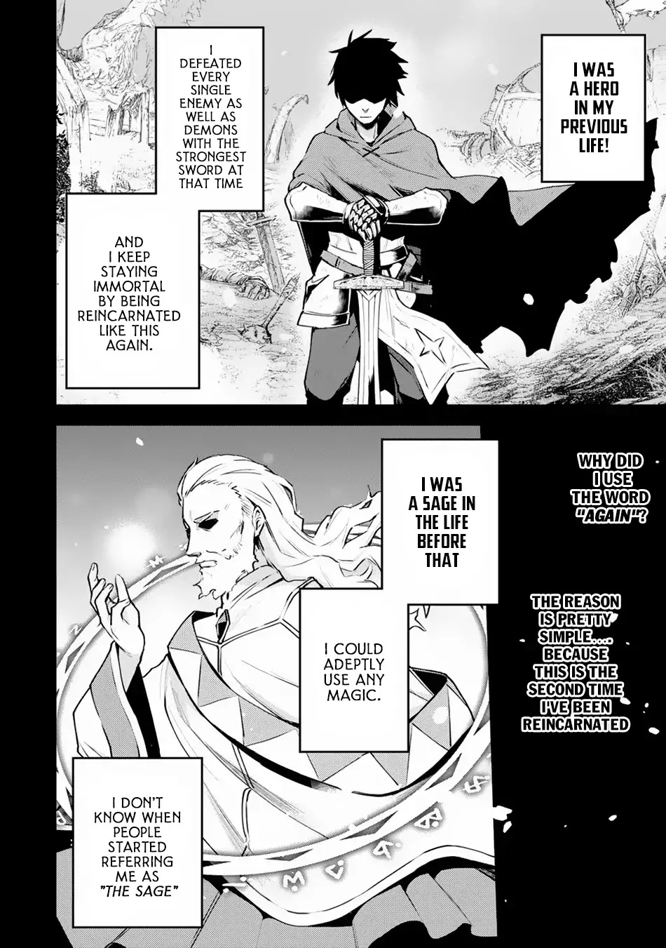 A Boy Who Has Been Reincarnated Twice Spends Peacefully as an S-Rank Adventurer, ~ I who was a Sage and a Hero of Previous World, Will Live in Peacefullness in the Next World~ chapter 1 page 3