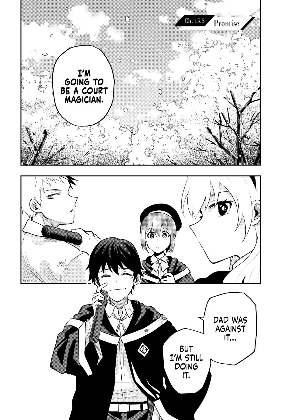 A Court Magician, Who Was Focused On Supportive Magic Because His Allies Were Too Weak, Aims To Become The Strongest After Being Banished chapter 15.5 page 1