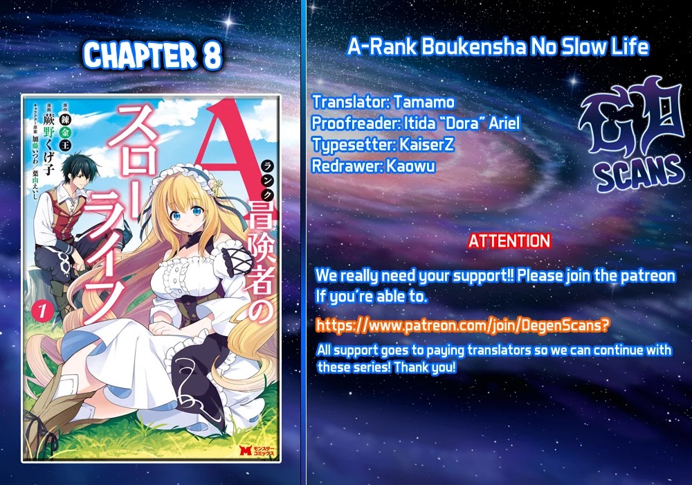 A-Rank Boukensha No Slow Life chapter 8 page 1
