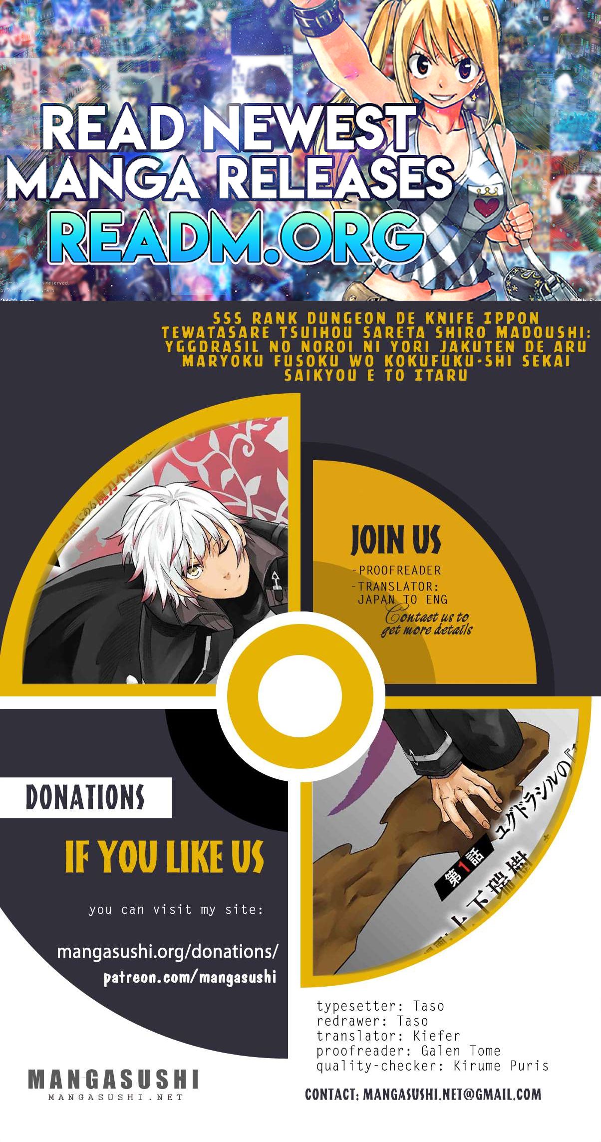 A White Mage Who Was Exiled After Being Handed A Knife In An Sss Rank Dungeon. Due To The Curse Of Yggdrasil, He Overcame His Weak Point, Lack Of Magical Power, And Became The Strongest In The World. chapter 6.2 page 1