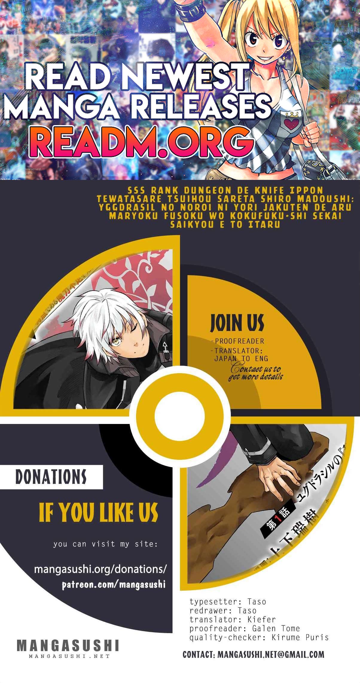 A White Mage Who Was Exiled After Being Handed A Knife In An Sss Rank Dungeon. Due To The Curse Of Yggdrasil, He Overcame His Weak Point, Lack Of Magical Power, And Became The Strongest In The World. chapter 7.1 page 1