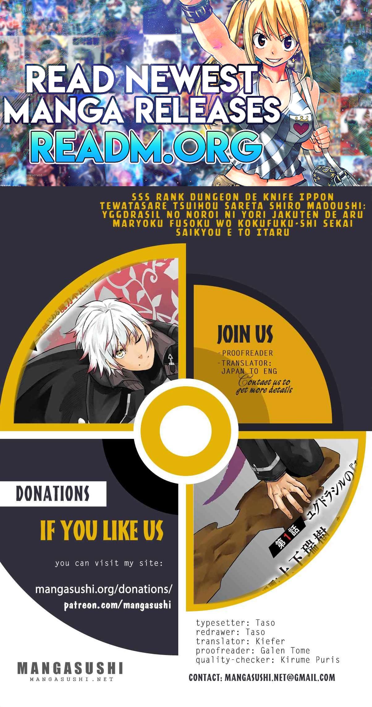 A White Mage Who Was Exiled After Being Handed A Knife In An Sss Rank Dungeon. Due To The Curse Of Yggdrasil, He Overcame His Weak Point, Lack Of Magical Power, And Became The Strongest In The World. chapter 8.2 page 1