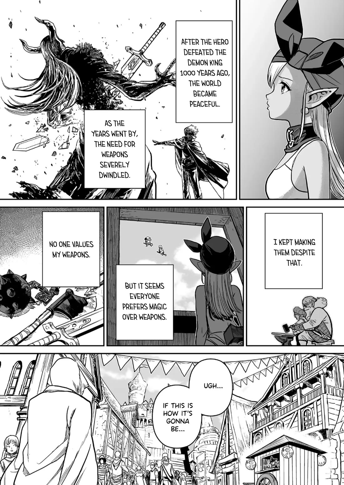 Abandoned: The Hero Who's So Strong He Breaks Every Weapon and the Elf Weaponsmith chapter 1 page 16
