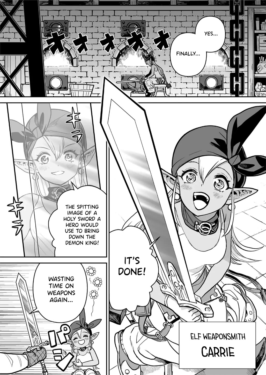 Abandoned: The Hero Who's So Strong He Breaks Every Weapon and the Elf Weaponsmith chapter 1 page 2