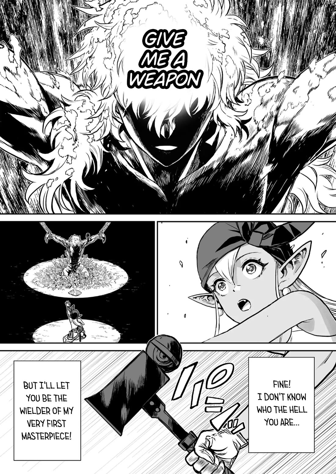 Abandoned: The Hero Who's So Strong He Breaks Every Weapon and the Elf Weaponsmith chapter 1 page 32
