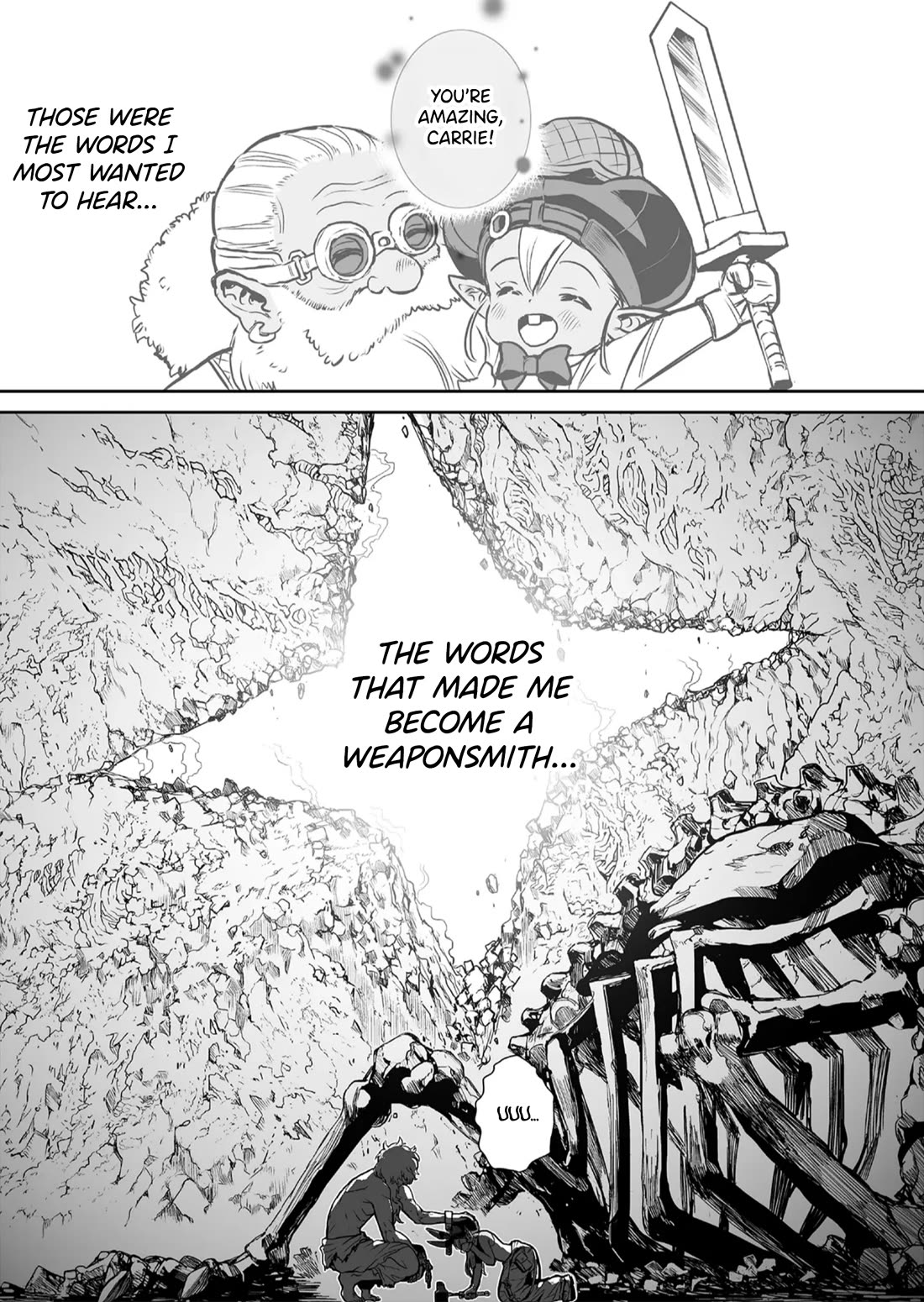 Abandoned: The Hero Who's So Strong He Breaks Every Weapon and the Elf Weaponsmith chapter 1 page 49