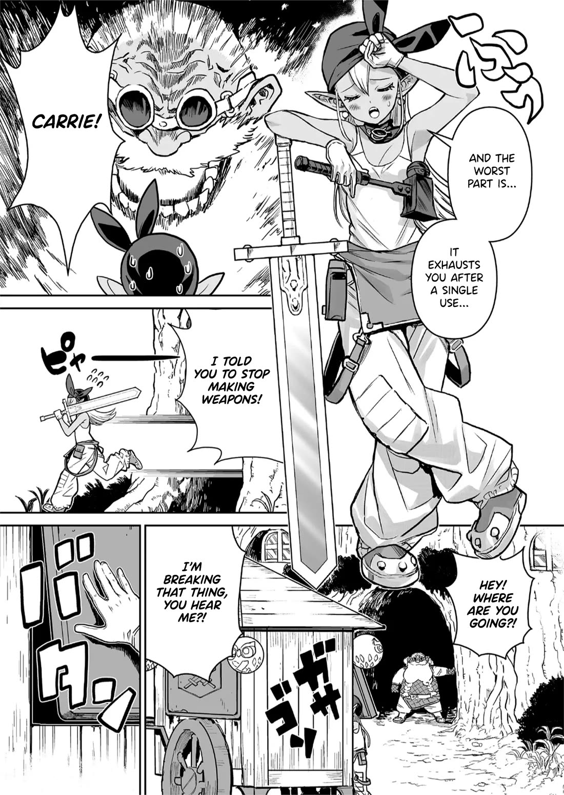 Abandoned: The Hero Who's So Strong He Breaks Every Weapon and the Elf Weaponsmith chapter 1 page 8