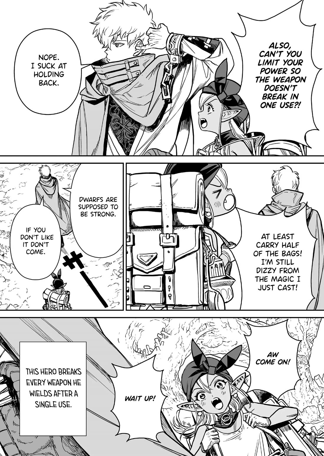 Abandoned: The Hero Who's So Strong He Breaks Every Weapon and the Elf Weaponsmith chapter 2 page 25