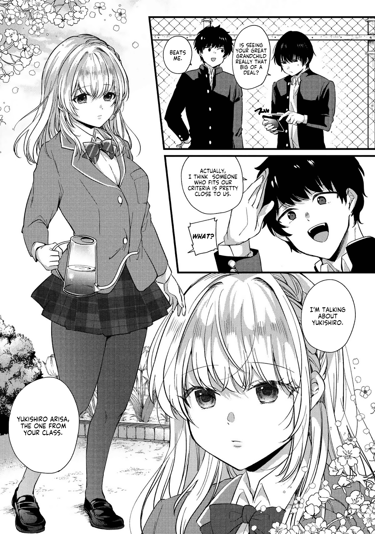 About that time I didn't want to have a matchmaking interview, so I set some impossible conditions and then my classmate showed up chapter 1 page 9