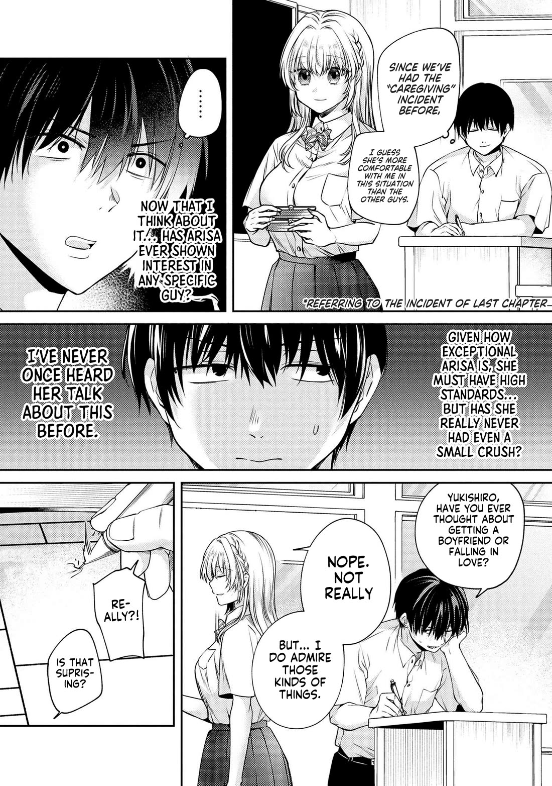 About that time I didn't want to have a matchmaking interview, so I set some impossible conditions and then my classmate showed up chapter 12.6 page 5