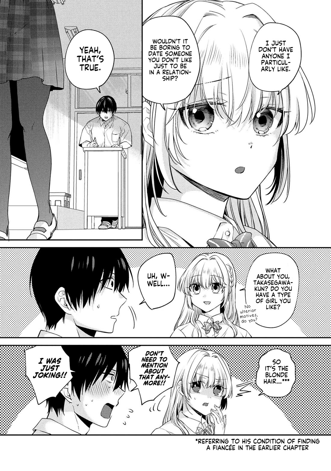 About that time I didn't want to have a matchmaking interview, so I set some impossible conditions and then my classmate showed up chapter 12.6 page 7