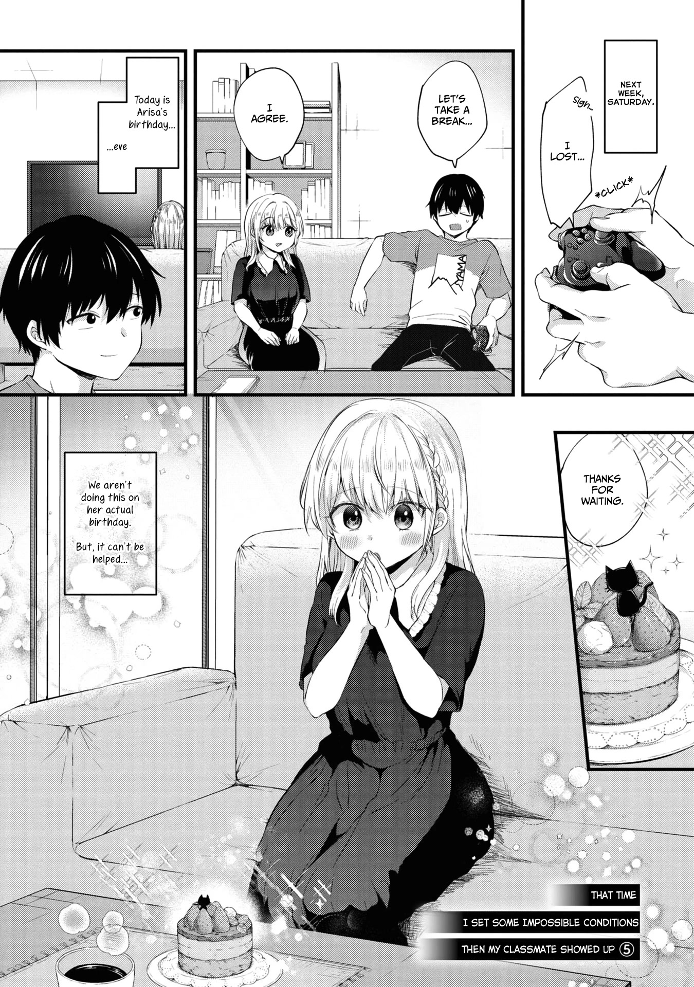 About that time I didn't want to have a matchmaking interview, so I set some impossible conditions and then my classmate showed up chapter 5 page 1