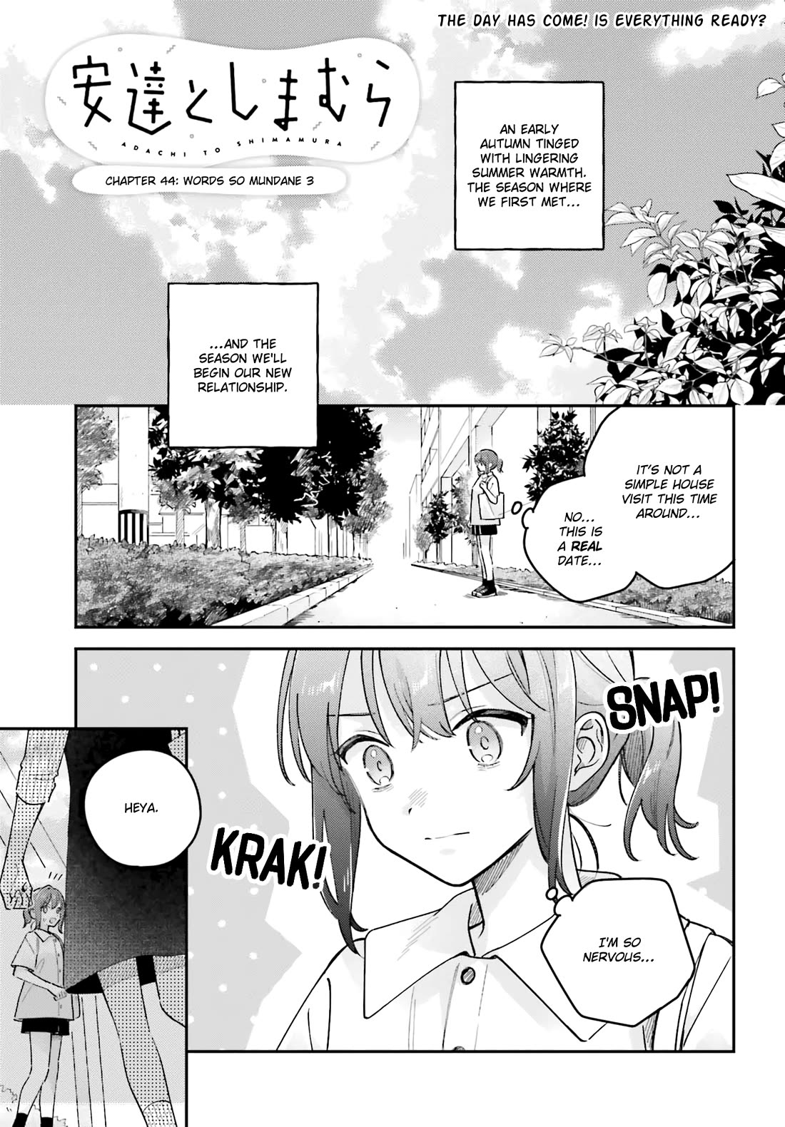 Adachi to Shimamura (Moke Yuzuhara) chapter 41.3 page 1