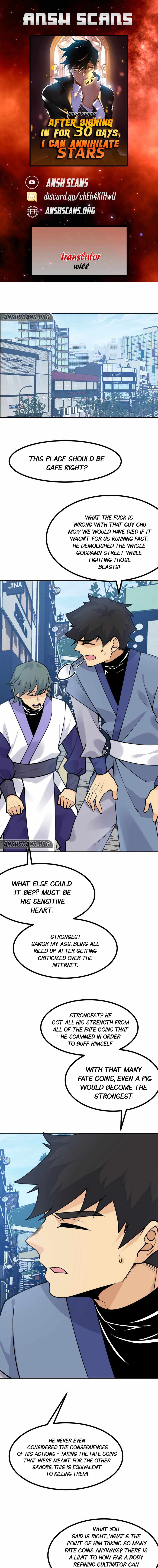 After Signing In For 30 Days, I Can Annihilate Stars chapter 38 page 1