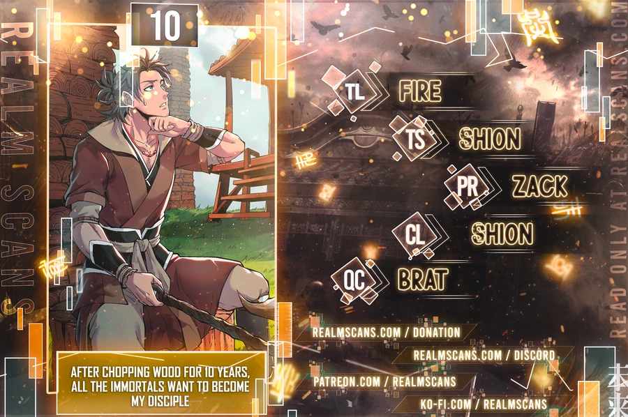 After Ten Years of Chopping Wood, Immortals Begged To Become My Disciples chapter 10 page 1