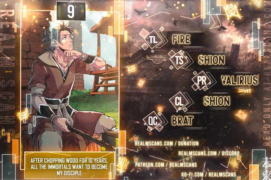 After Ten Years of Chopping Wood, Immortals Begged To Become My Disciples chapter 9 page 1