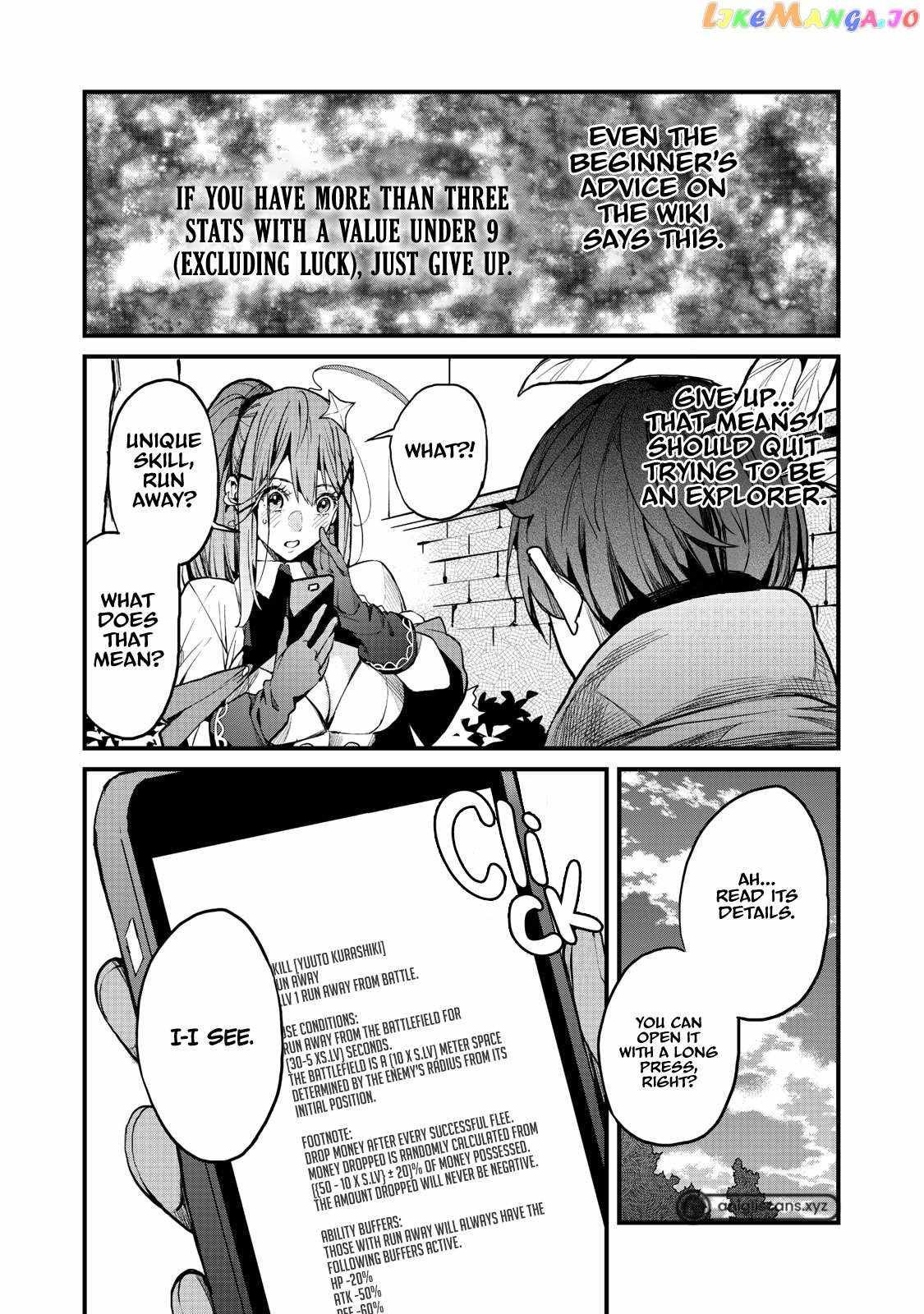 Aiming to Be the Strongest While Remaining at the Absolute Lowest Level With My Worthless Run Away Skill chapter 2 page 24