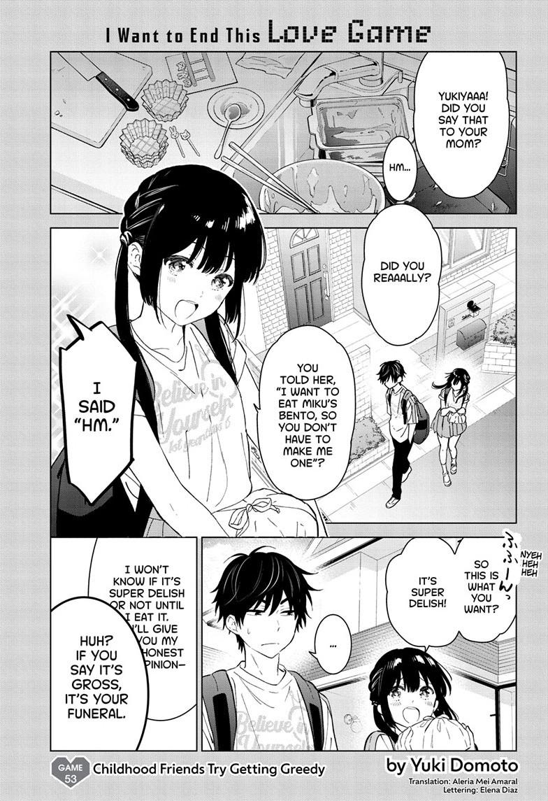 Aishiteru Game wo Owarasetai chapter 53 page 1