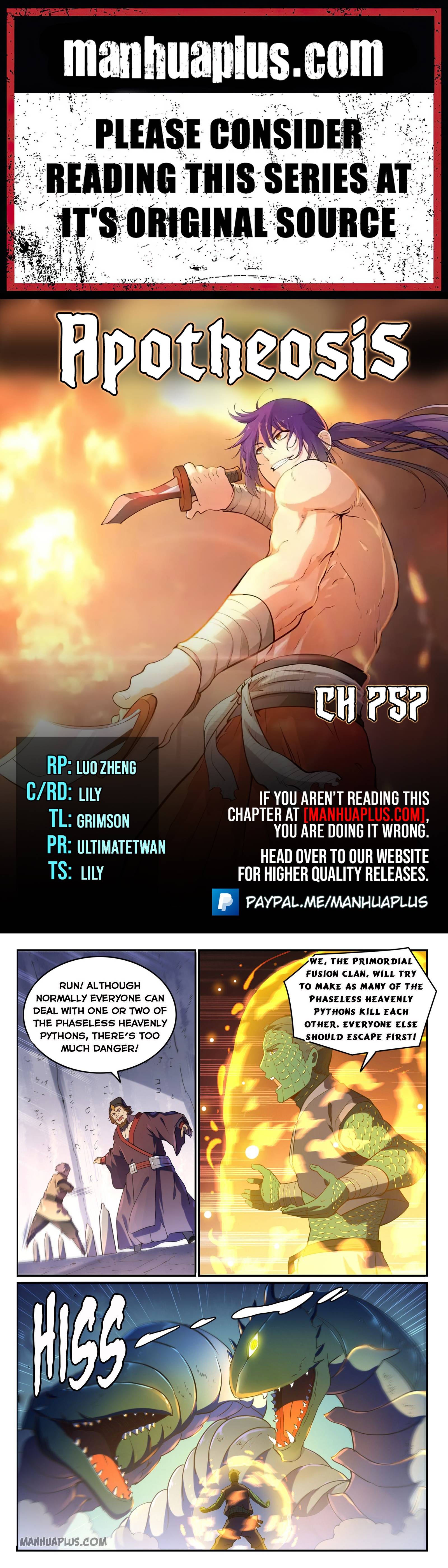 Apotheosis – Ascension to Godhood chapter 757 page 1