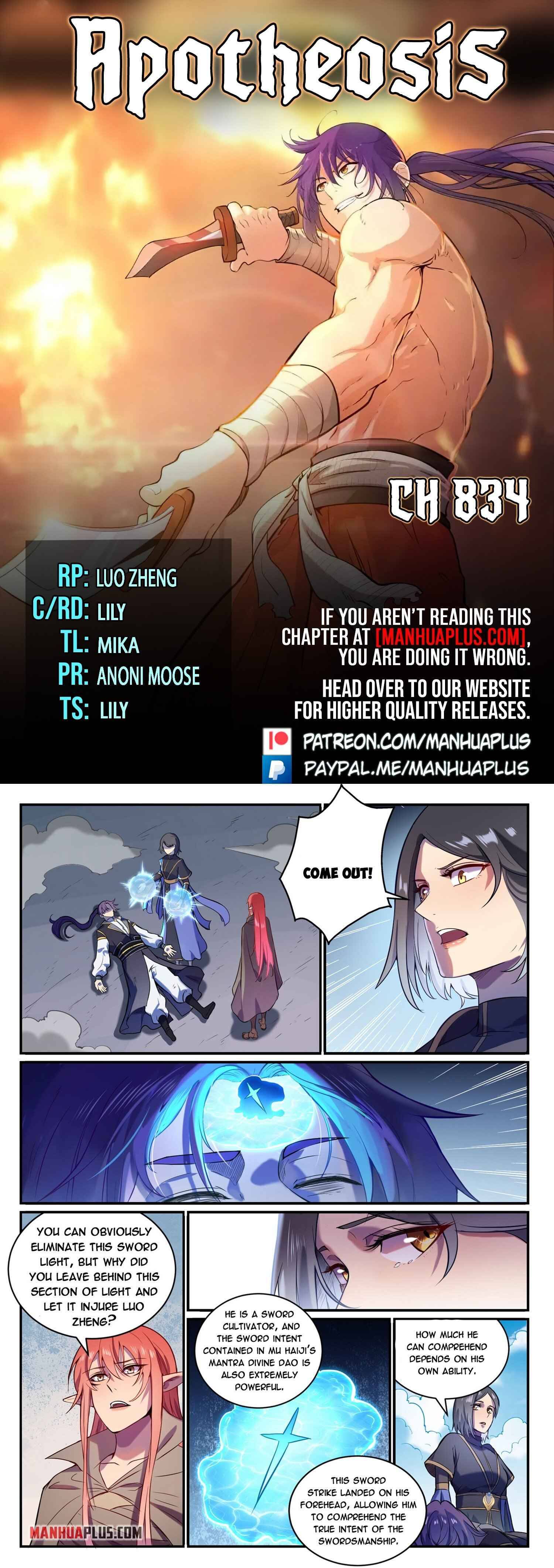 Apotheosis – Ascension to Godhood chapter 834 page 1