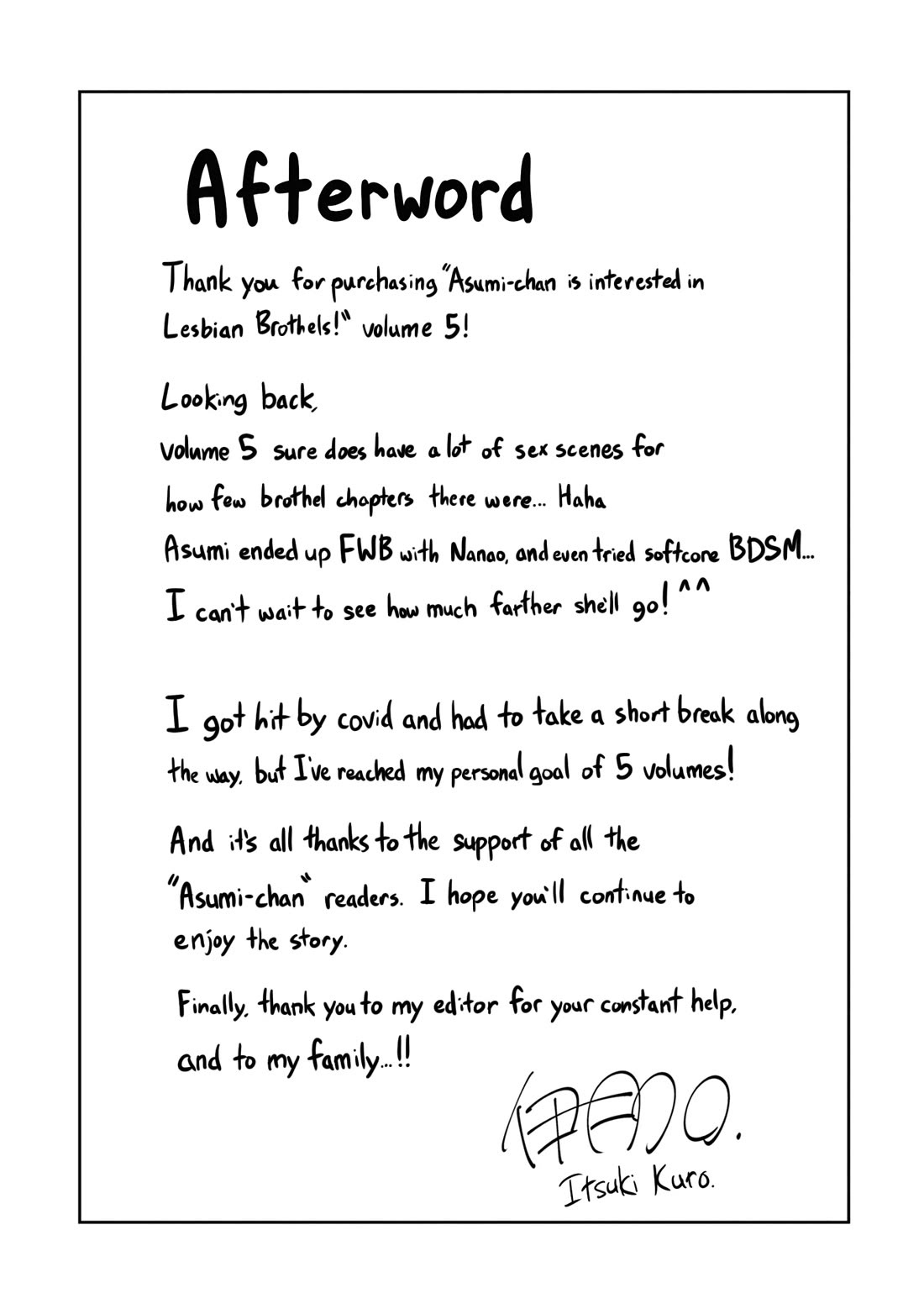 Asumi-chan is interested in Lesbian Brothels! chapter 22.5 page 4