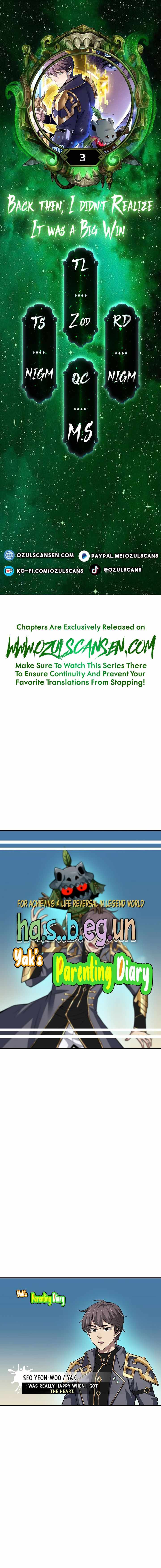 Back Then, I Didn’t Realize It Was A Big Win chapter 3 page 1