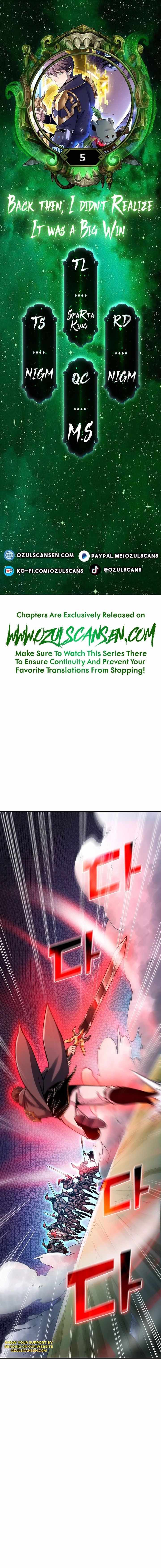 Back Then, I Didn’t Realize It Was A Big Win chapter 5 page 1