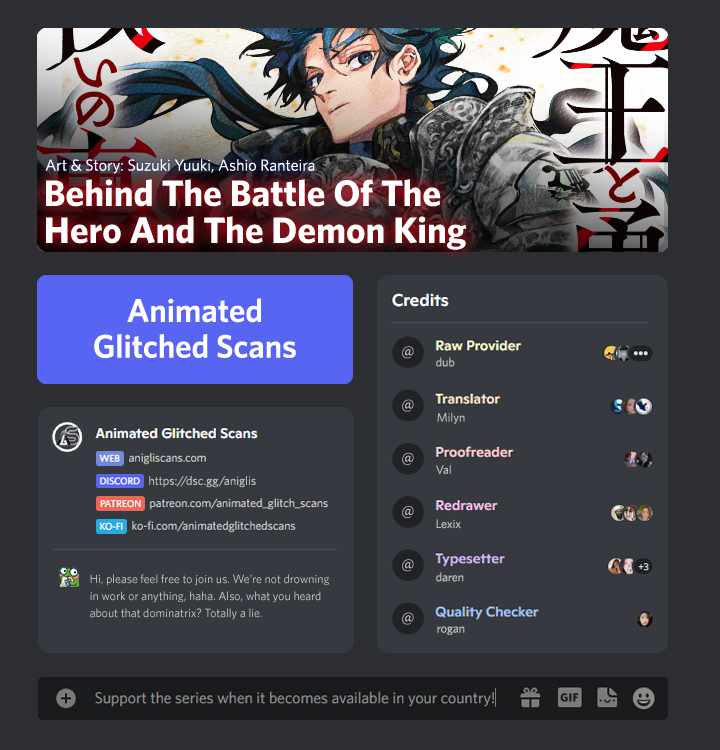 Behind the battle of The Hero and The Demon King chapter 6 page 1