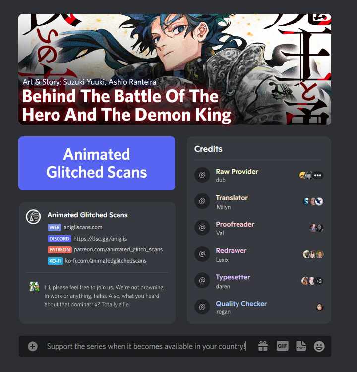 Behind the battle of The Hero and The Demon King chapter 9.1 page 1