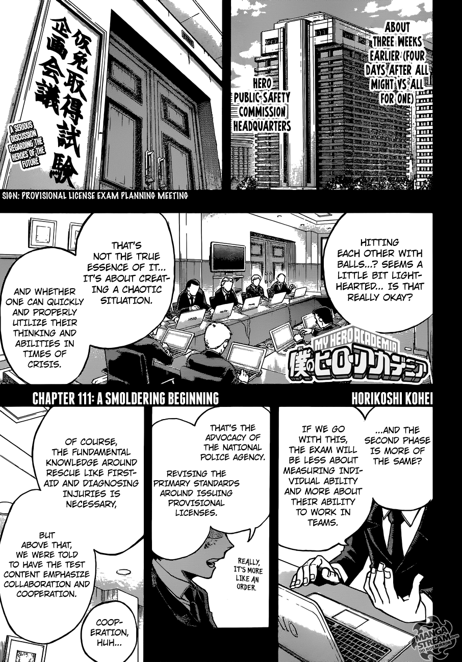Boku no Hero Academia chapter 111 page 1