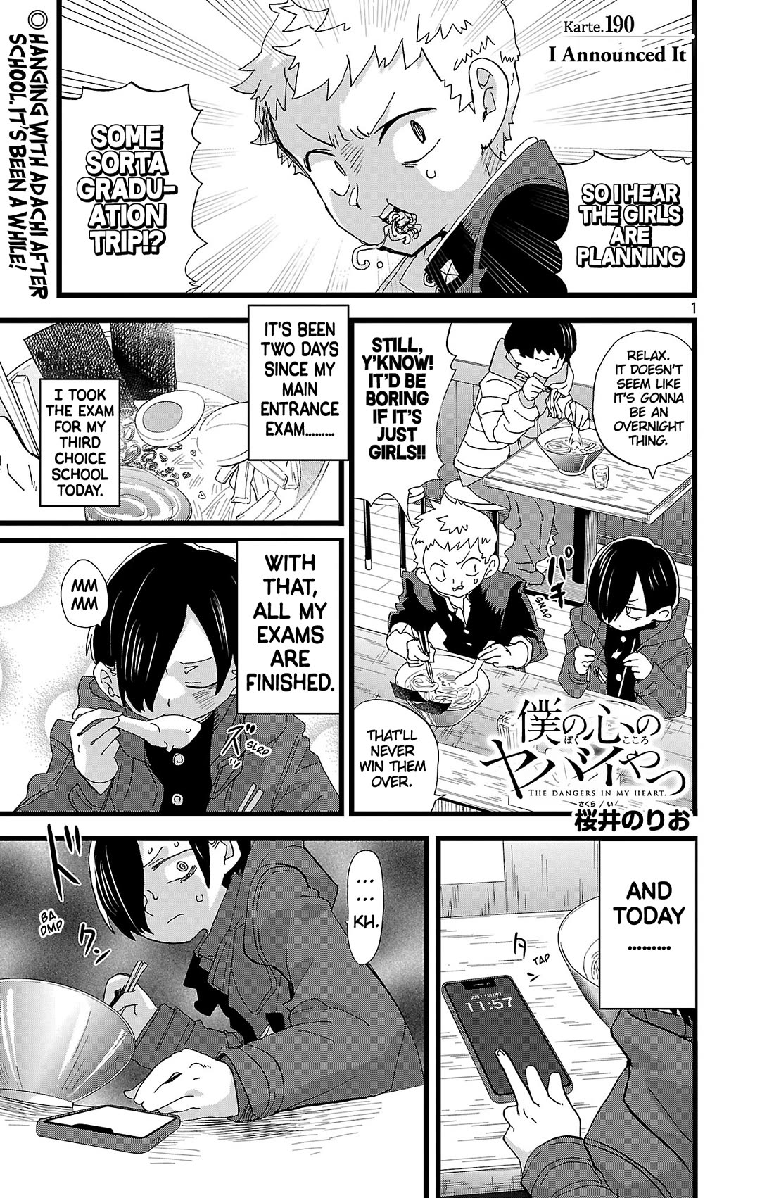 Boku no Kokoro no Yabai Yatsu chapter 190 page 2