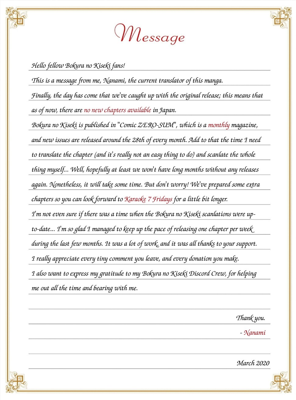 Bokura no Kiseki chapter 96 page 31