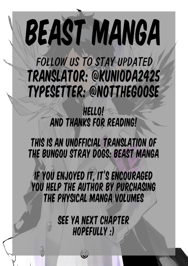 Bungou Stray Dogs Beast chapter 9.1 page 1