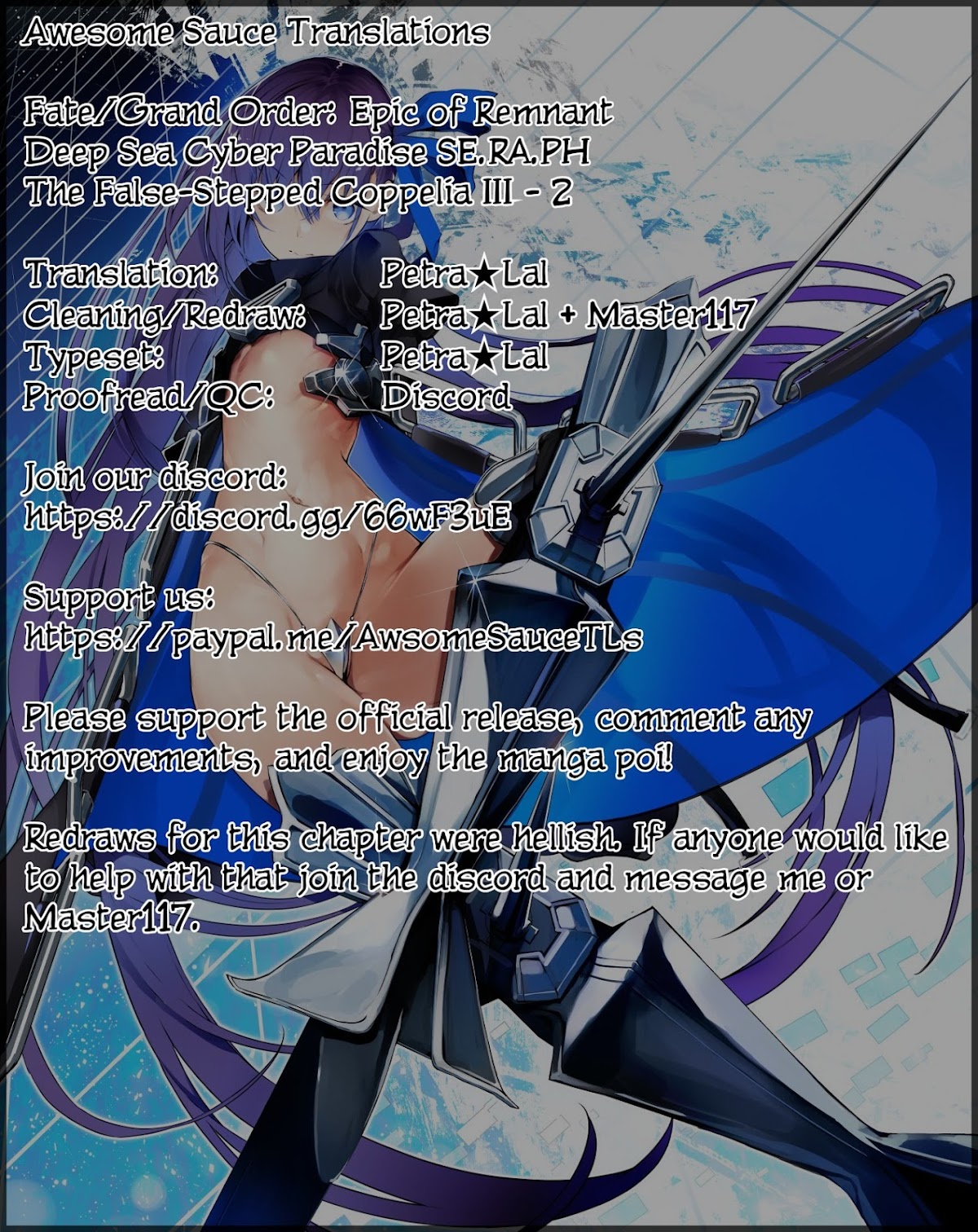 Fate/Grand Order: Epic of Remnant - Deep Sea Cyber-Paradise SE.RA.PH chapter 10.2 page 1