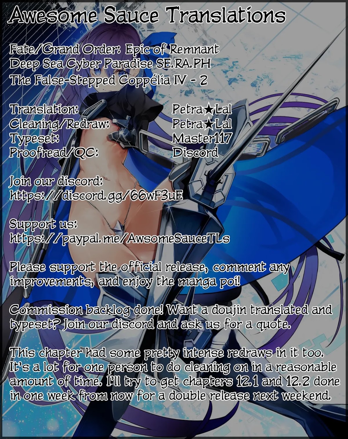 Fate/Grand Order: Epic of Remnant - Deep Sea Cyber-Paradise SE.RA.PH chapter 11.2 page 1