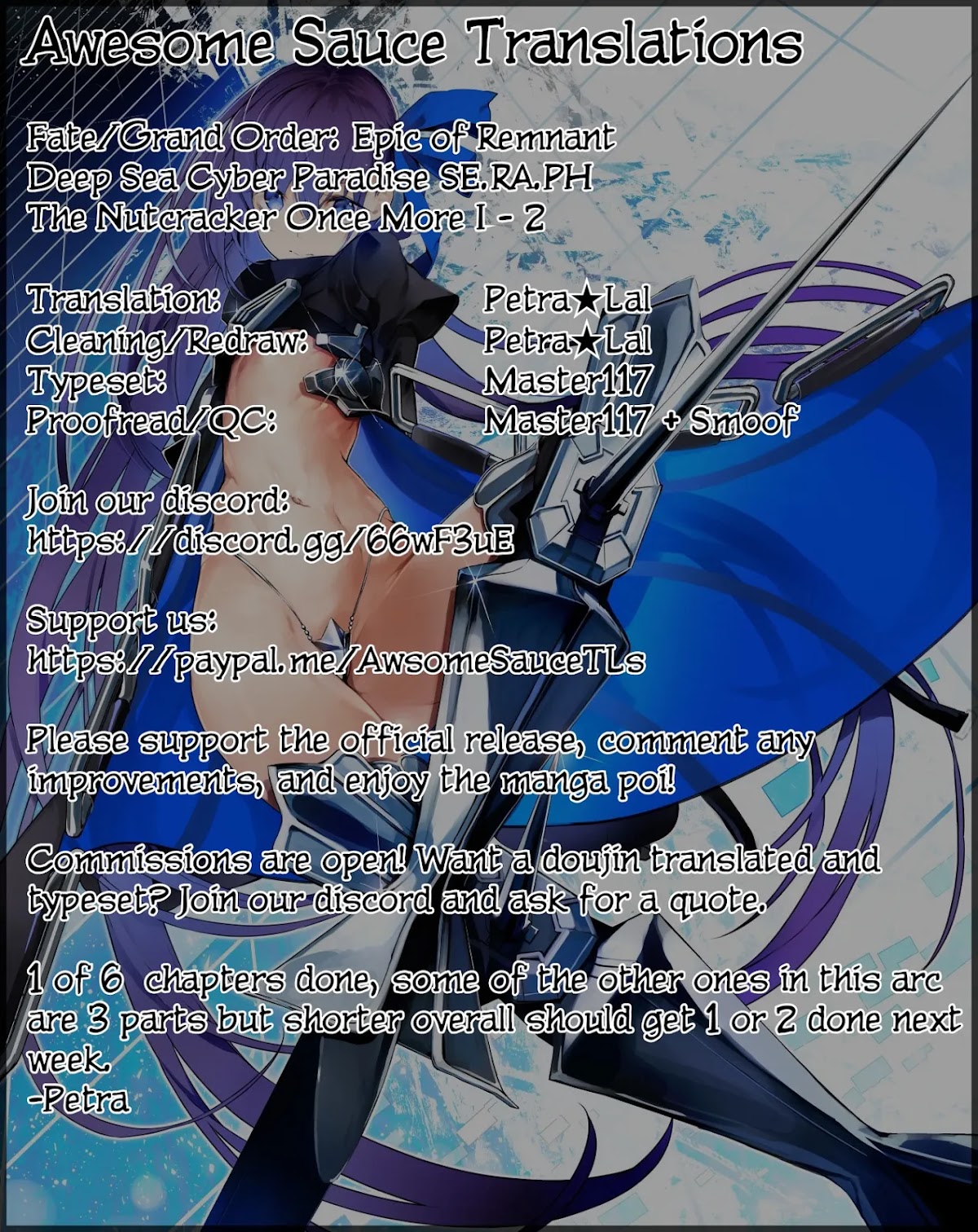 Fate/Grand Order: Epic of Remnant - Deep Sea Cyber-Paradise SE.RA.PH chapter 14.2 page 1