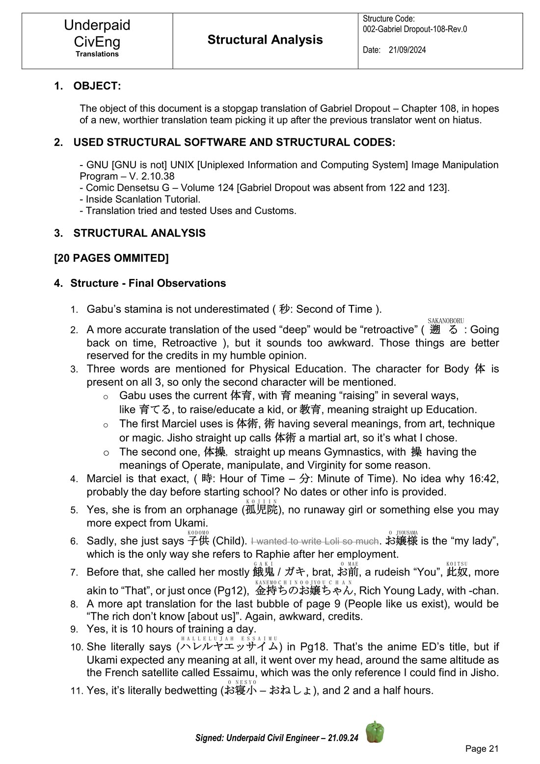 Gabriel Dropout chapter 108 page 21