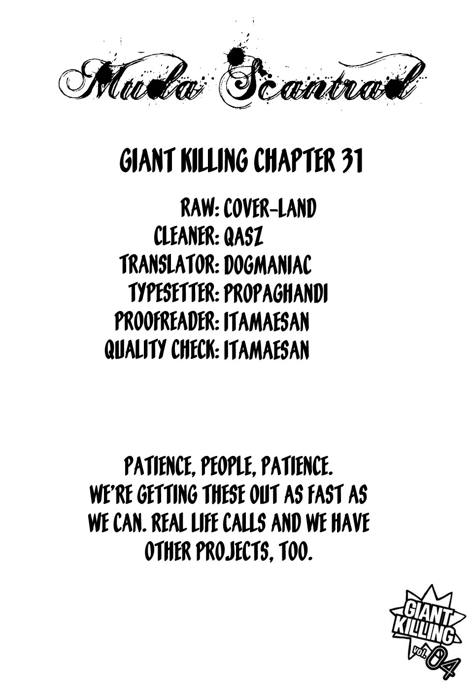 Giant Killing chapter 31 page 1