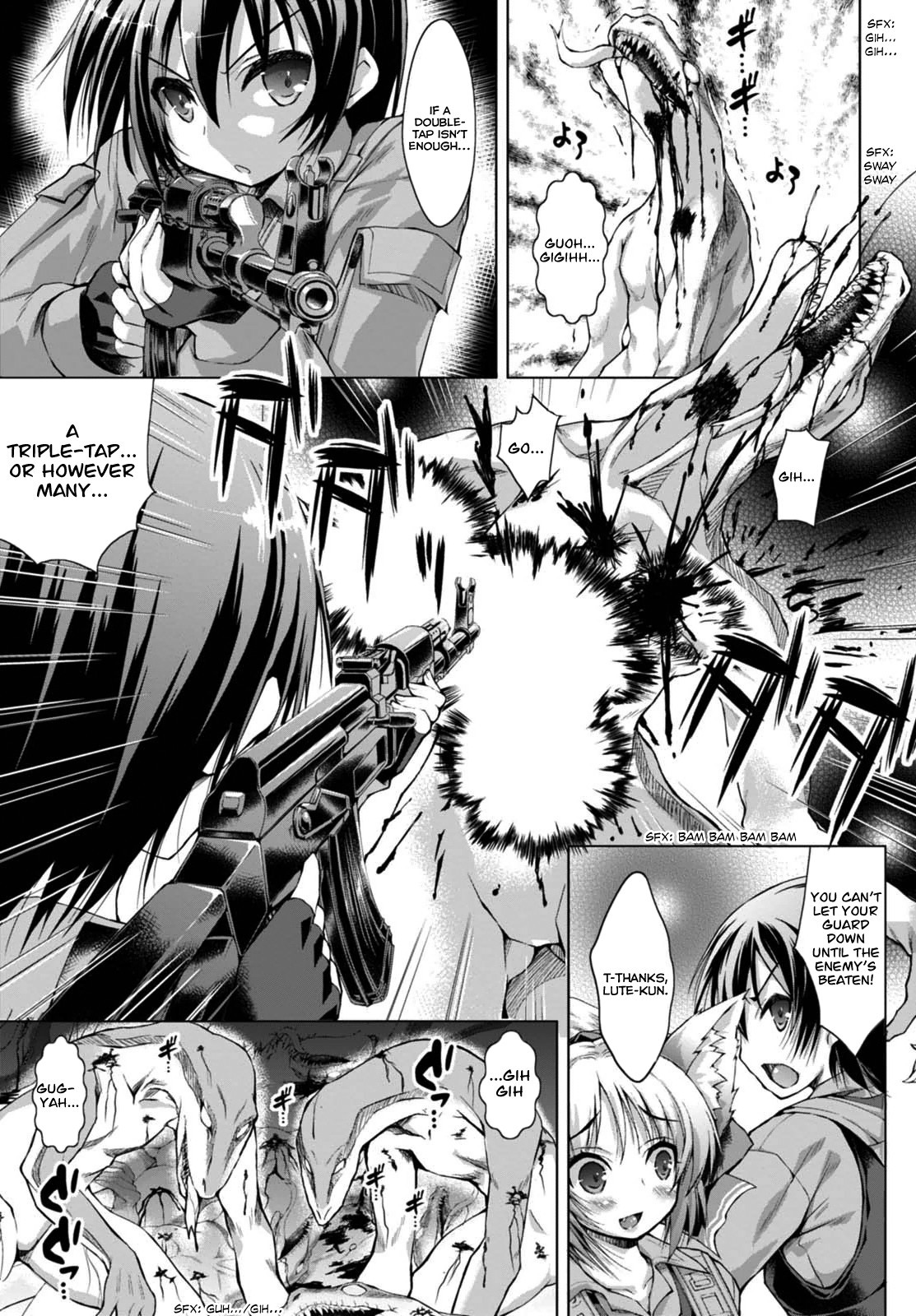 Gun-Ota ga Mahou Sekai ni Tensei shitara, Gendai Heiki de Guntai Harem wo Tsukucchaimashita!? chapter 1 page 13
