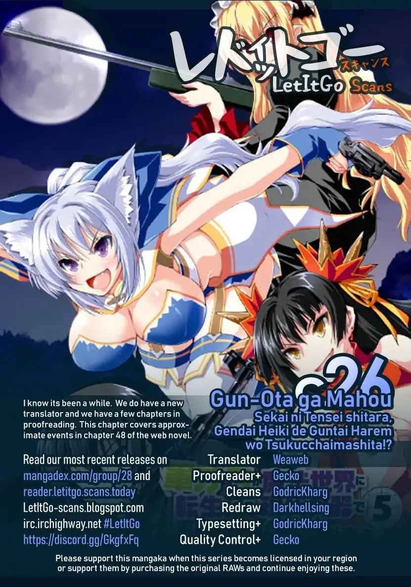 Gun-Ota ga Mahou Sekai ni Tensei shitara, Gendai Heiki de Guntai Harem wo Tsukucchaimashita!? chapter 26 page 1