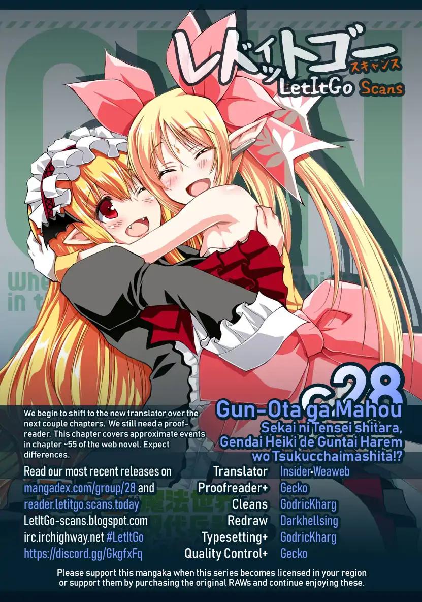 Gun-Ota ga Mahou Sekai ni Tensei shitara, Gendai Heiki de Guntai Harem wo Tsukucchaimashita!? chapter 28 page 1
