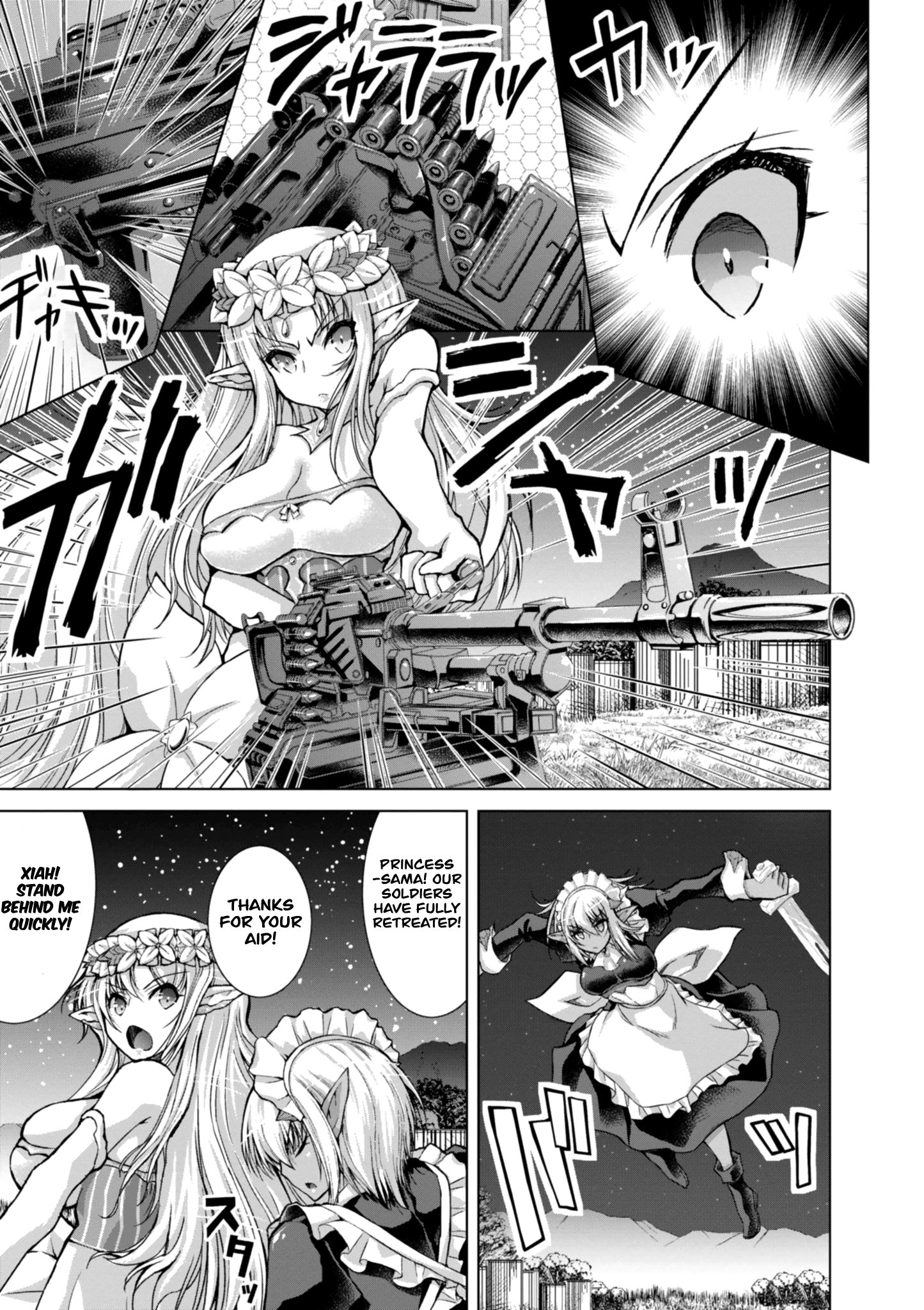 Gun-Ota ga Mahou Sekai ni Tensei shitara, Gendai Heiki de Guntai Harem wo Tsukucchaimashita!? chapter 37 page 18