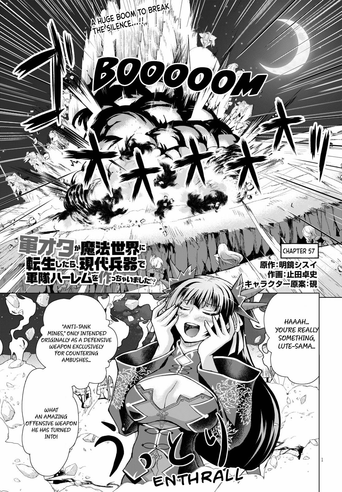 Gun-Ota ga Mahou Sekai ni Tensei shitara, Gendai Heiki de Guntai Harem wo Tsukucchaimashita!? chapter 57 page 2