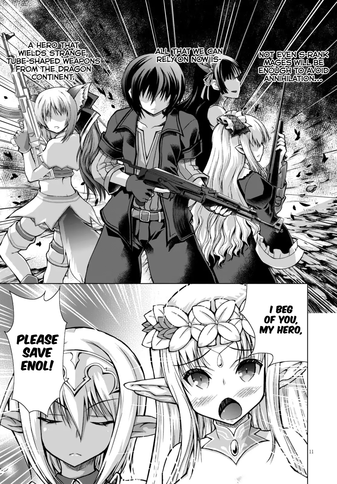 Gunota ga Mahou Sekai ni Tensei Shitara, Gendai Heiki de Guntai Harem o Tsukucchaimashita!? chapter 28 page 17