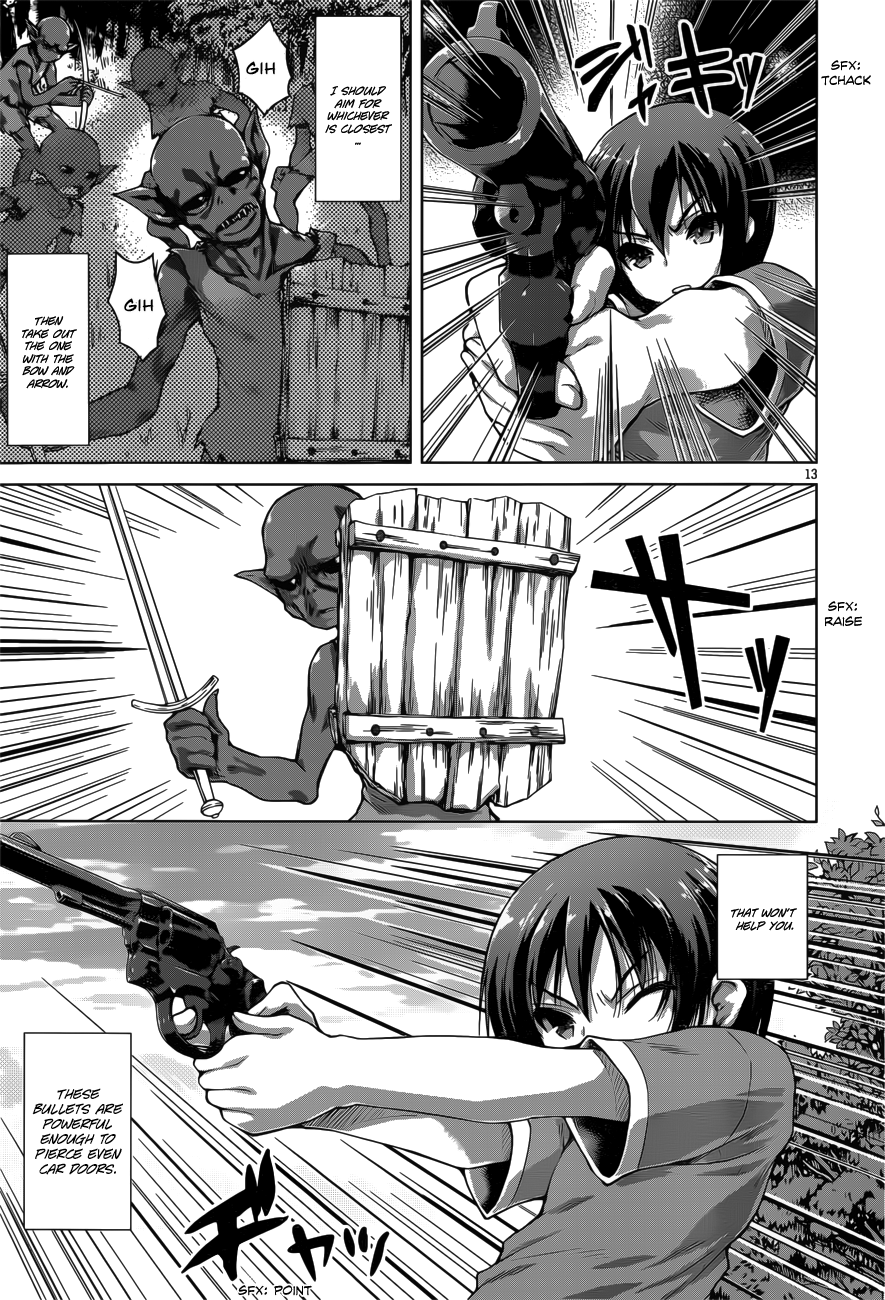 Gunota ga Mahou Sekai ni Tensei Shitara, Gendai Heiki de Guntai Harem o Tsukucchaimashita!? chapter 5 page 15