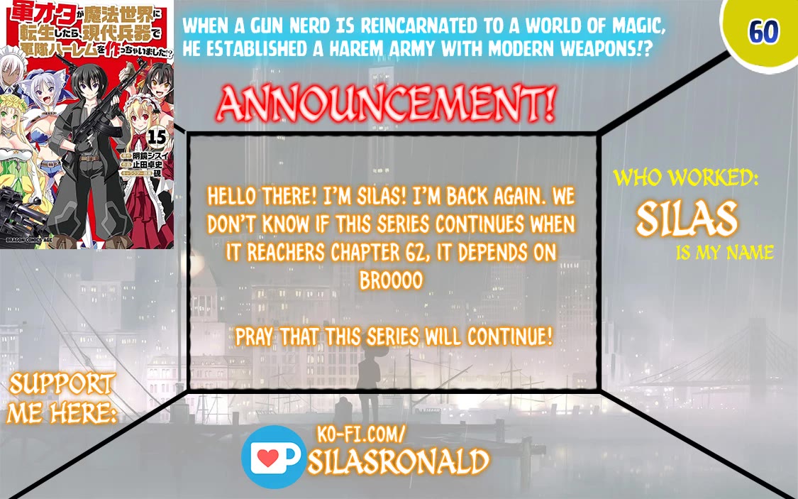 Gunota ga Mahou Sekai ni Tensei Shitara, Gendai Heiki de Guntai Harem o Tsukucchaimashita!? chapter 60 page 1