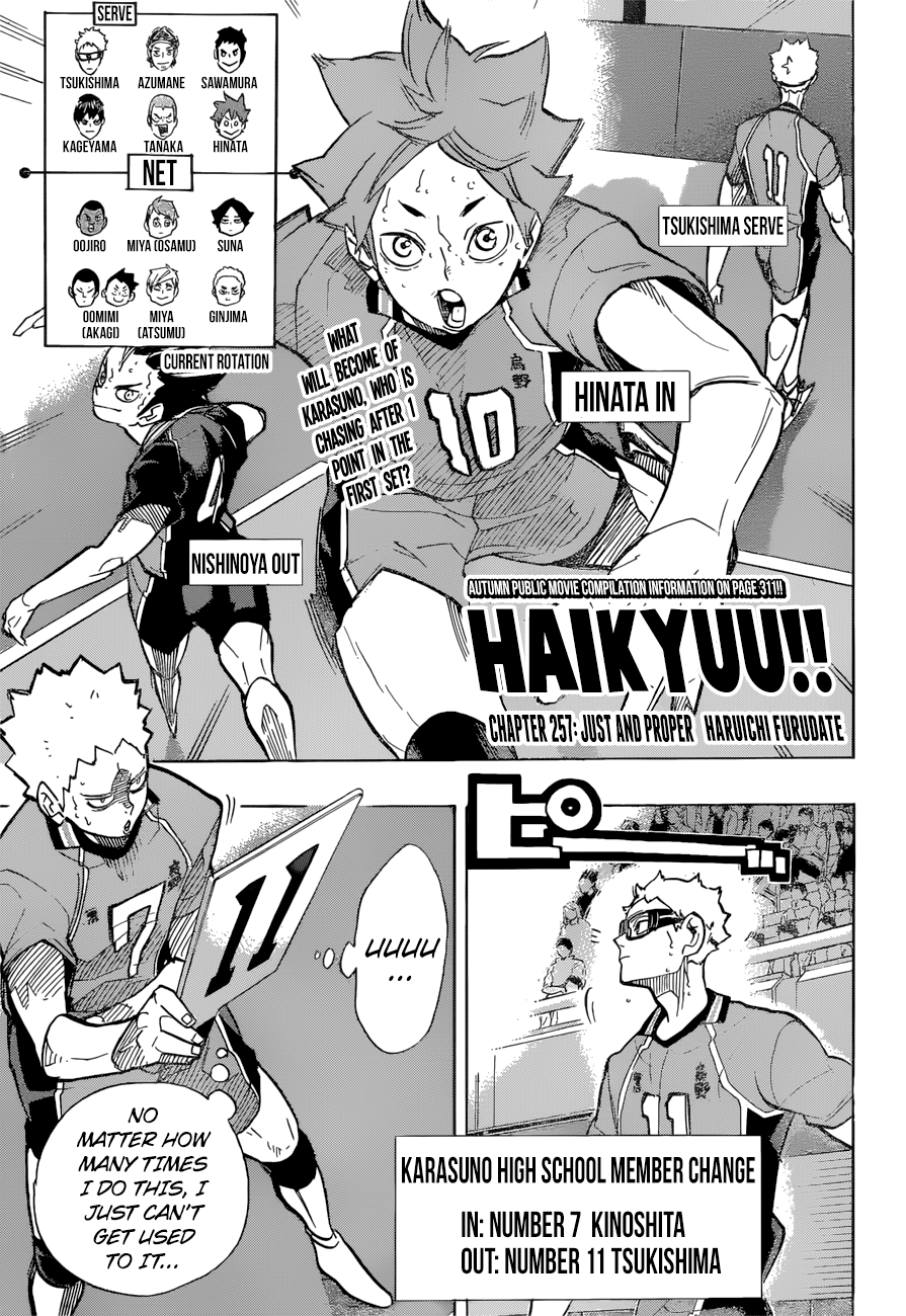 Haikyuu!! chapter 257 page 1