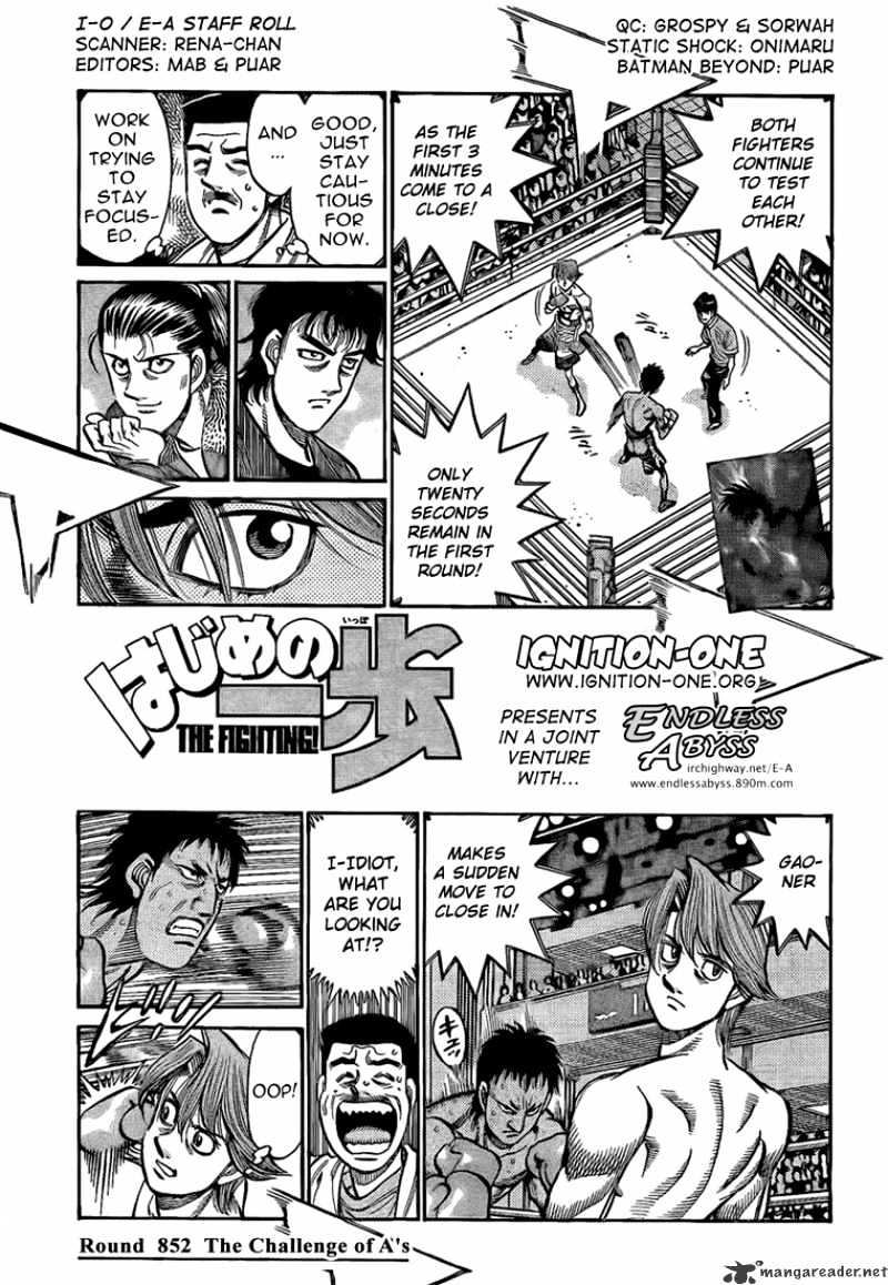 Hajime no Ippo – The First Step chapter 852 page 1